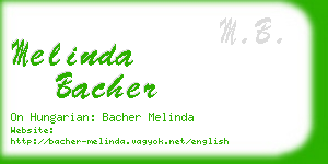 melinda bacher business card